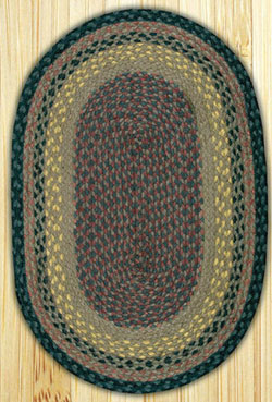 Earth Rugs Brown, Black, and Charcoal Oval Jute Rug - 27 x 45 inch